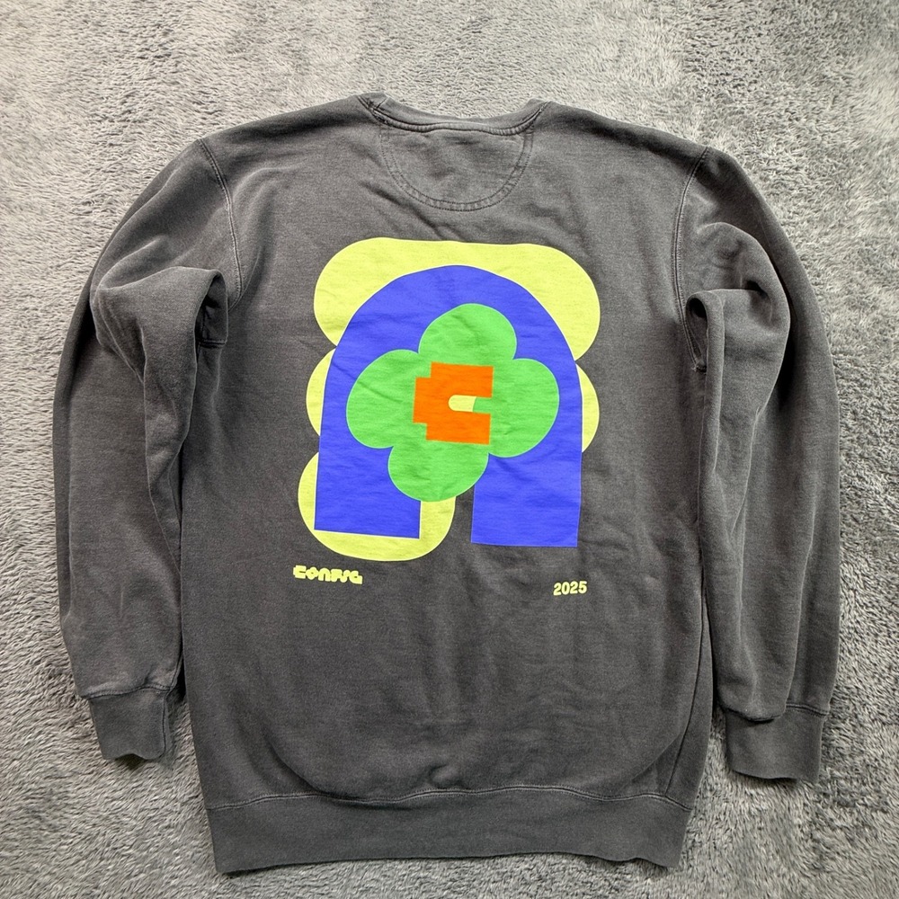 Figma Design 2025 Config Sweatshirt Mens S Fleece Pullover Crew Neck Stone Gray